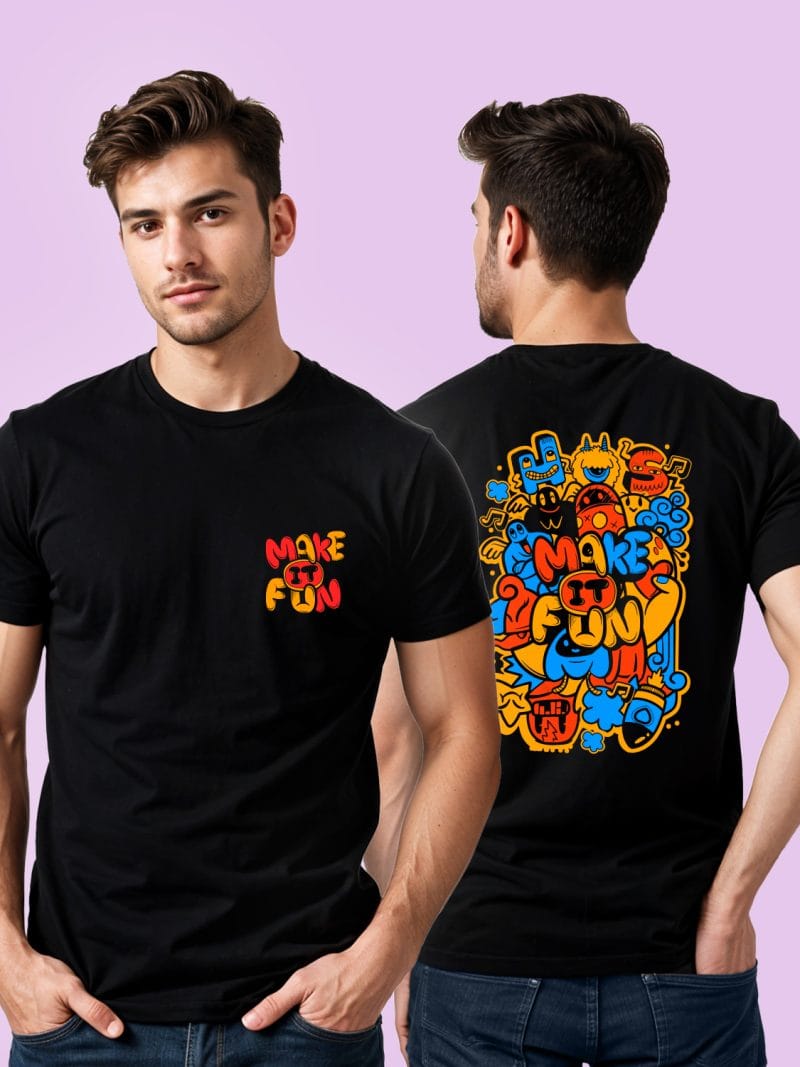 Make It Fun Back Printed T-Shirt For Men - Half Sleeve