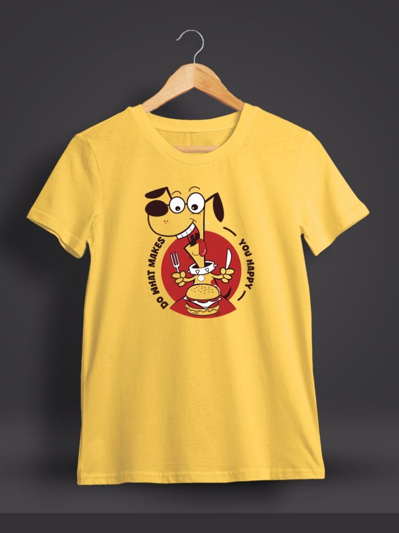 Do What Makes You Happy Printed T-Shirt For Men - Half Sleeve