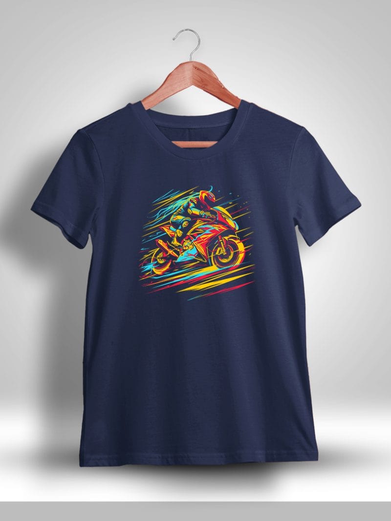 Bike Graphic Printed T-Shirt For Men - Half Sleeve