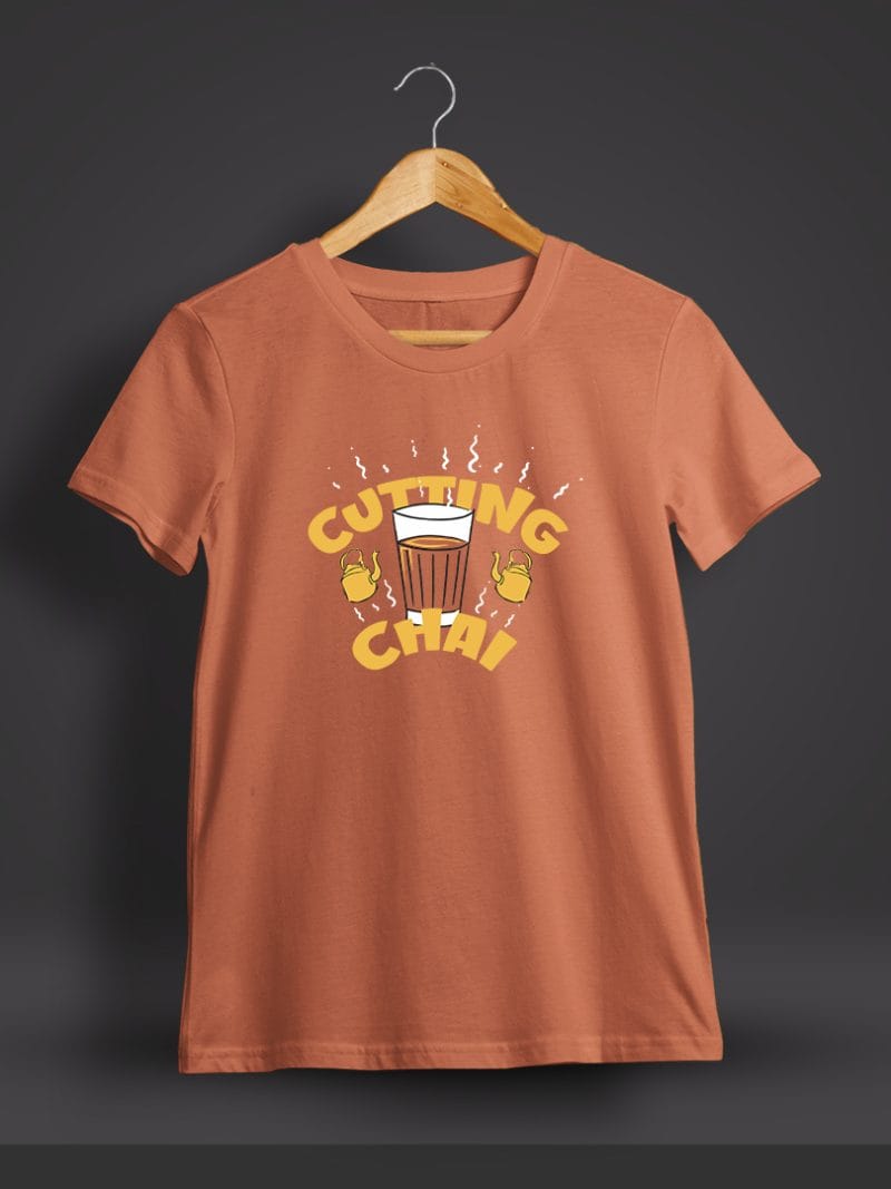 Cutting Chai Printed T-Shirt For Men - Half Sleeve