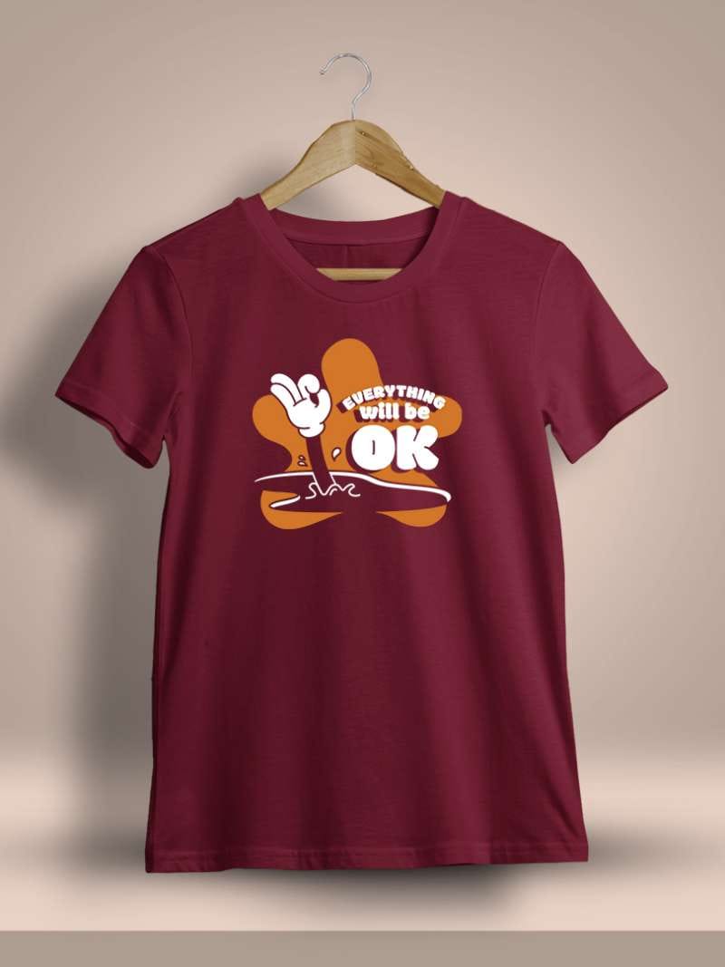 Everything Will Be Ok Printed T-Shirt For Men - Half Sleeve