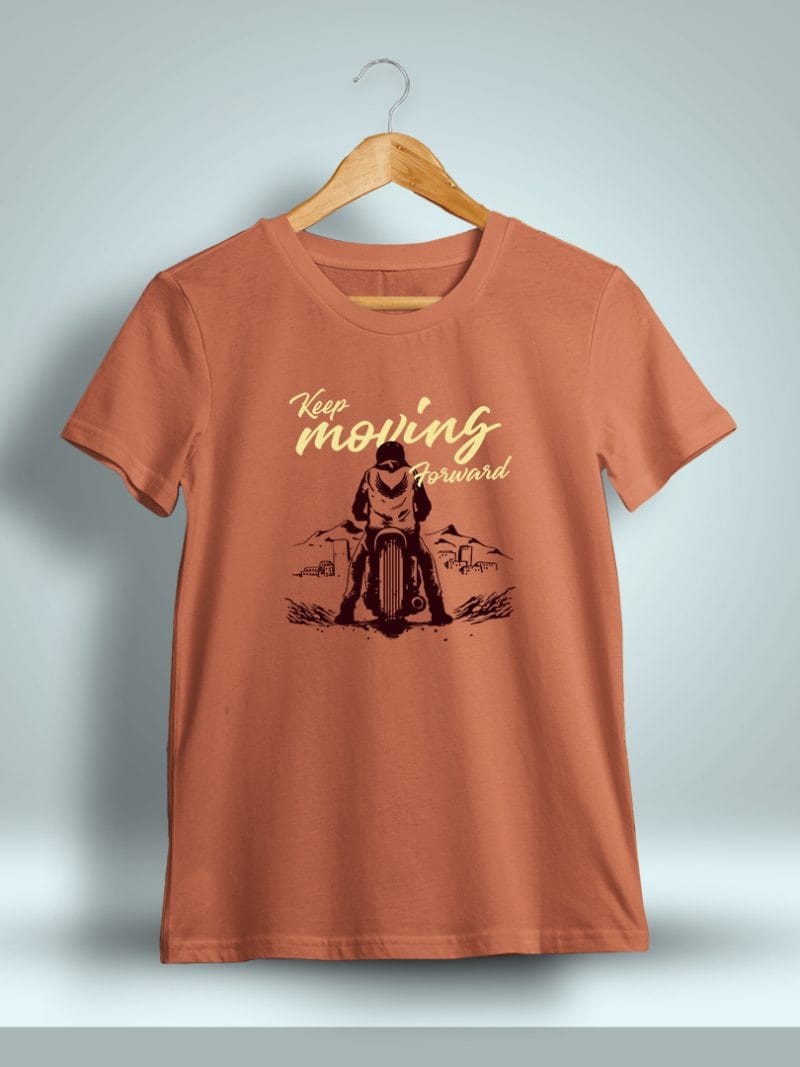Keep Moving Forward Bike Printed T-Shirt For Men - Half Sleeve