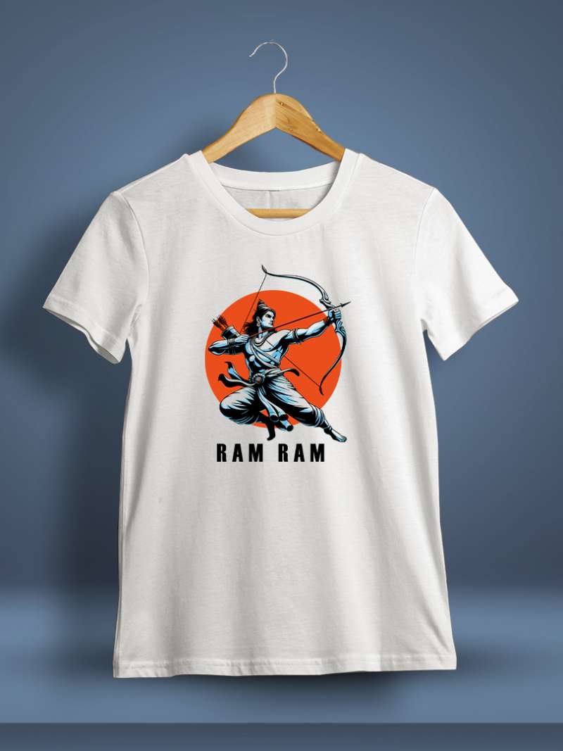 Ram Ram Printed T-Shirt For Men - Half sleeve